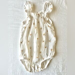 H&M Organic Cotton Floral Pattern Muslin Romper